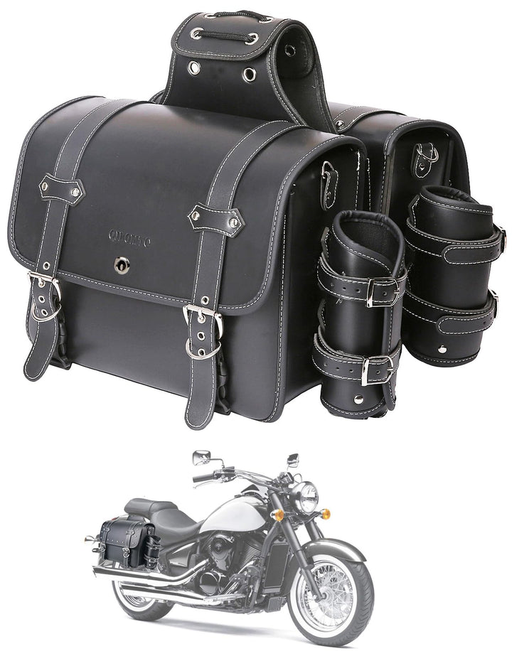 Motorrad PVC Leder Werkzeugtasche-Universal Gabeltasche, Lenkertasche Motorrad Rolltasche Satteltasc