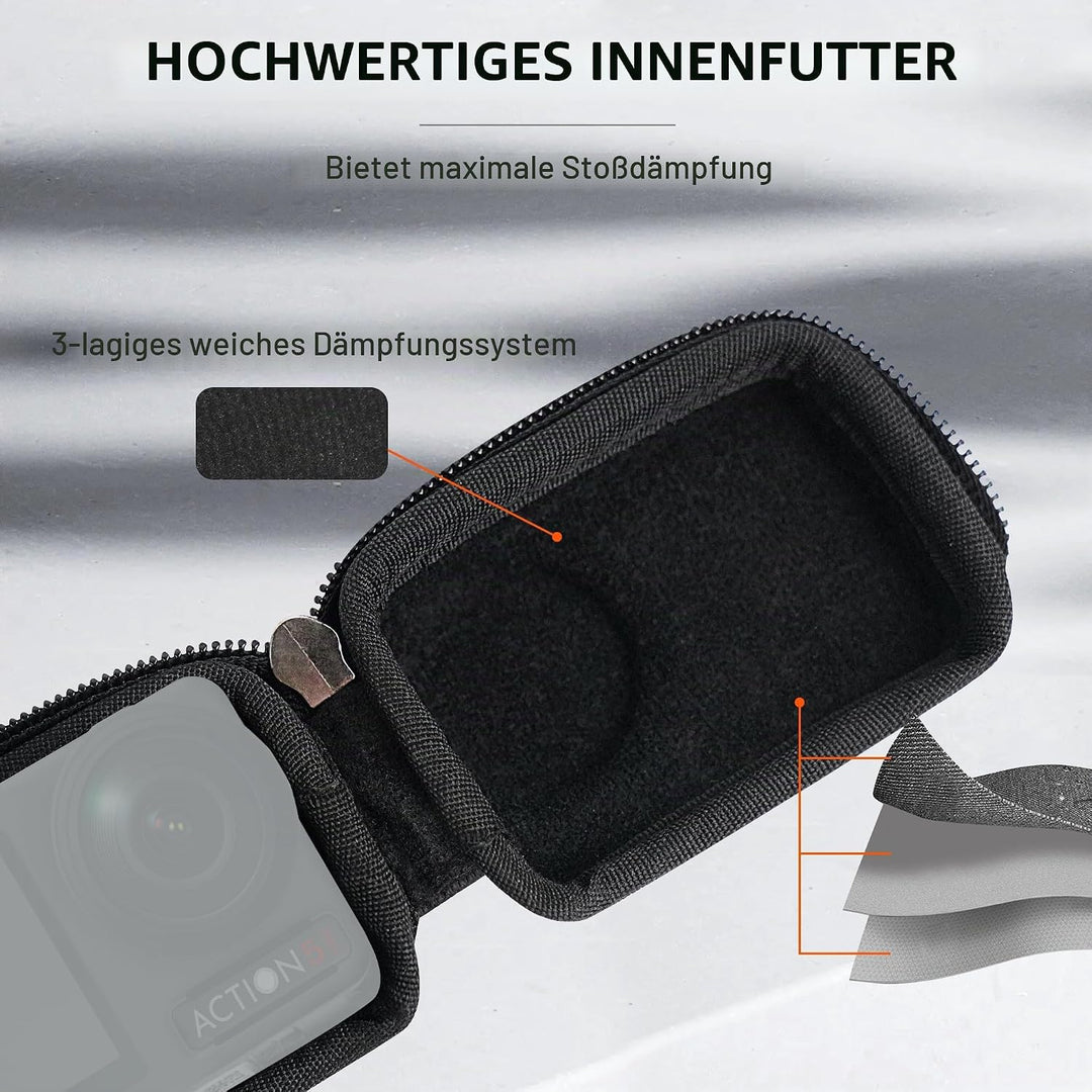 CYNOVA Tasche für DJI Osmo Action 5 Pro Tragetasche für DJI Zubehör, Schwarz Hard Shell Reisetasche