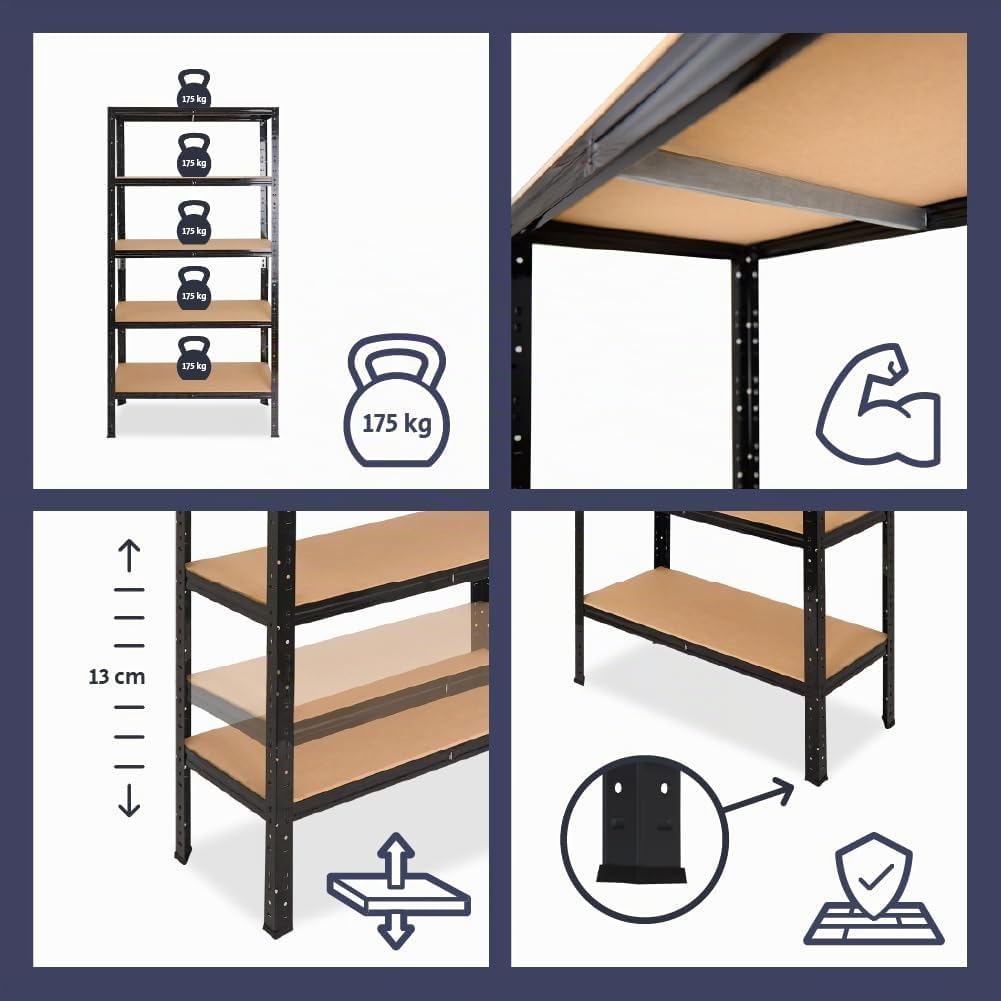 shelfplaza® 100x100x50cm Home Schwerlastregal anthrazit/Metallregal mit 3 Böden/Kellerregal Metall,
