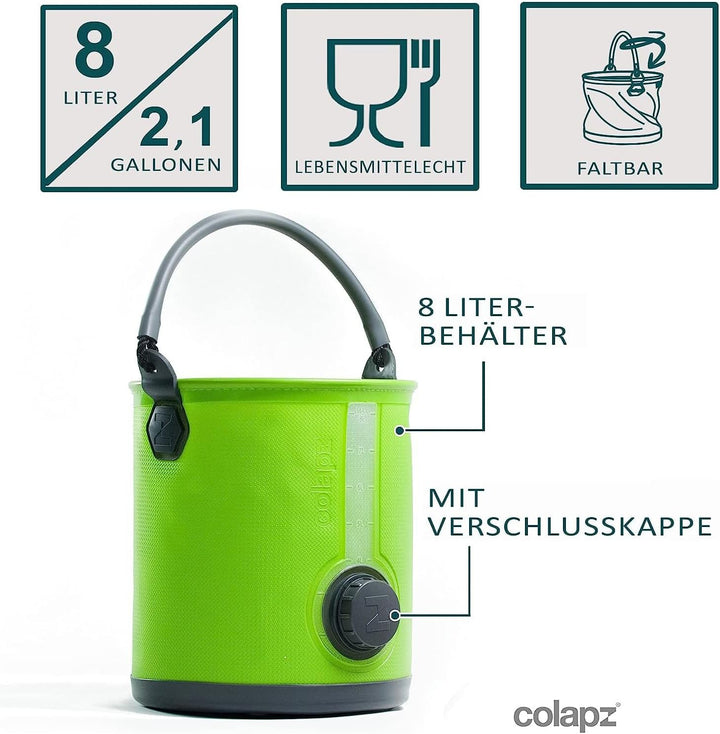 Colapz 2-in-1 Faltbarer Wasserkanister mit Hahn – BPA-freier Trinkwasserbehälter &amp; Falteimer für Cam