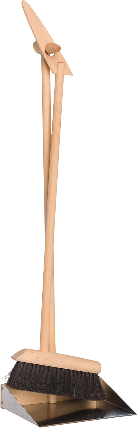 Bürstenhaus Redecker 180690 Steh-Kehr-Set stabil und kippsicher, Stiele aus geöltem Buchenholz, Bese