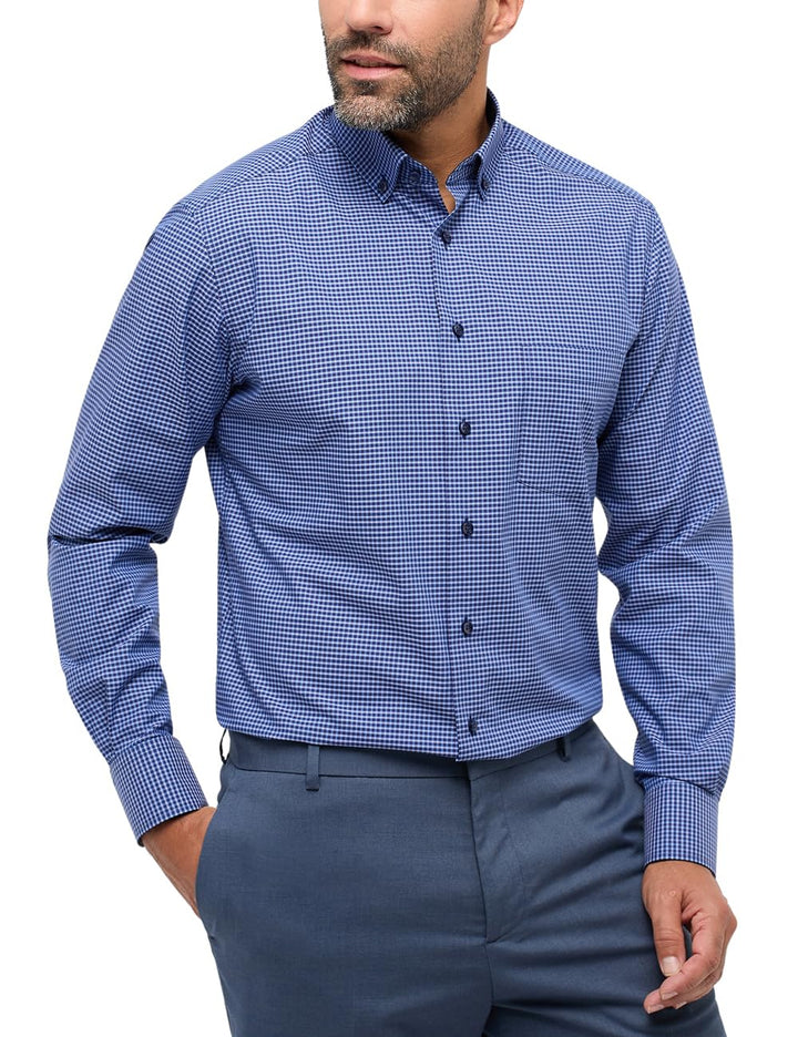 ETERNA Male Shirt unifarben 42 Dunkelblau, 42 Dunkelblau