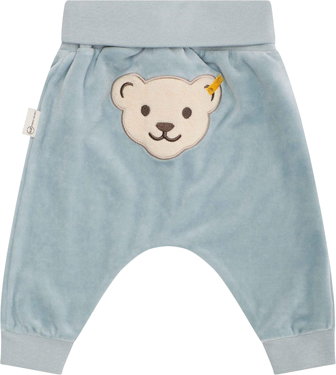 Steiff Unisex Baby Basic Jogginghose mit Beinbündchen Lässige Hose 50 Celestial Blue, 50 Celestial B