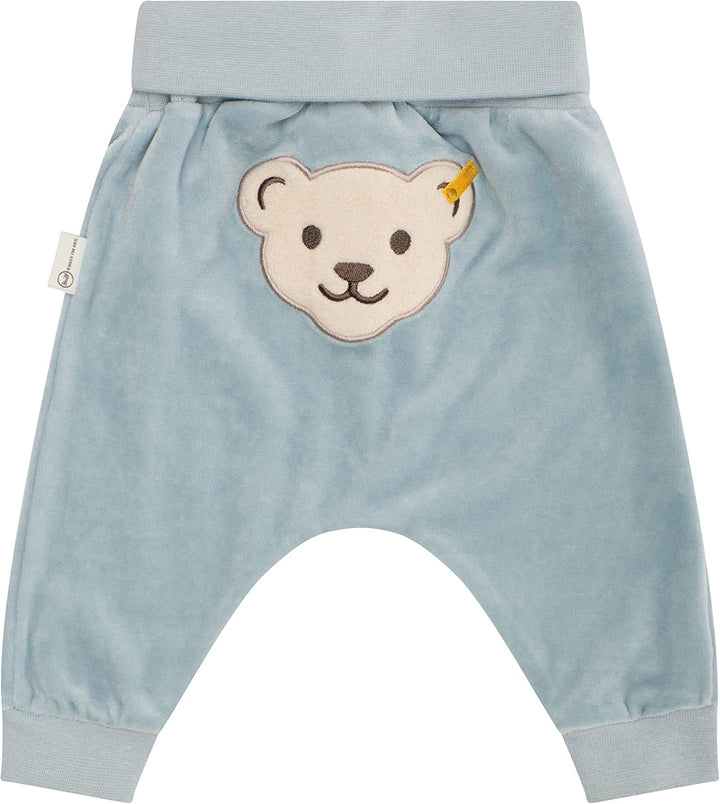 Steiff Unisex Baby Basic Jogginghose mit Beinbündchen Lässige Hose 50 Celestial Blue, 50 Celestial B