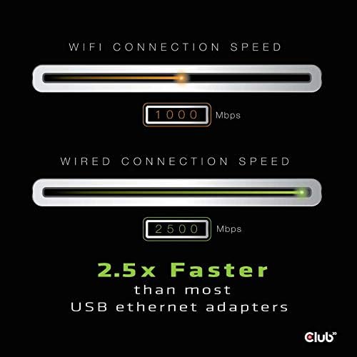 Club 3D USB 3.2 Gen1 Adapter Typ-A zu 2, 5 Gigabit Ethernet ST./BU. schwarz, CAC-1420