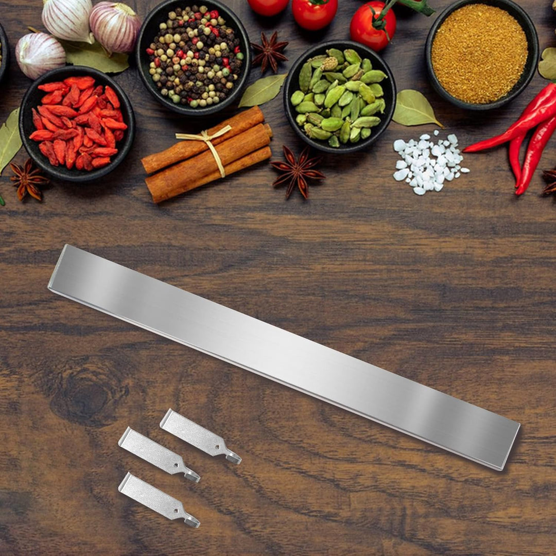 [Verbesserte 50cm]Trhillsbrad Magnetleiste Messer, 50cm Messerhalter Magnetisch mit 3 Haken Edelstah