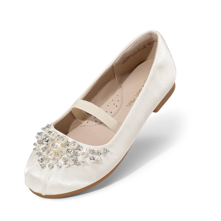 DREAM PAIRS Mädchen Mary Jane Ballerinas Prinzessinnenschuhe für Kinderpartys, Elfenbein