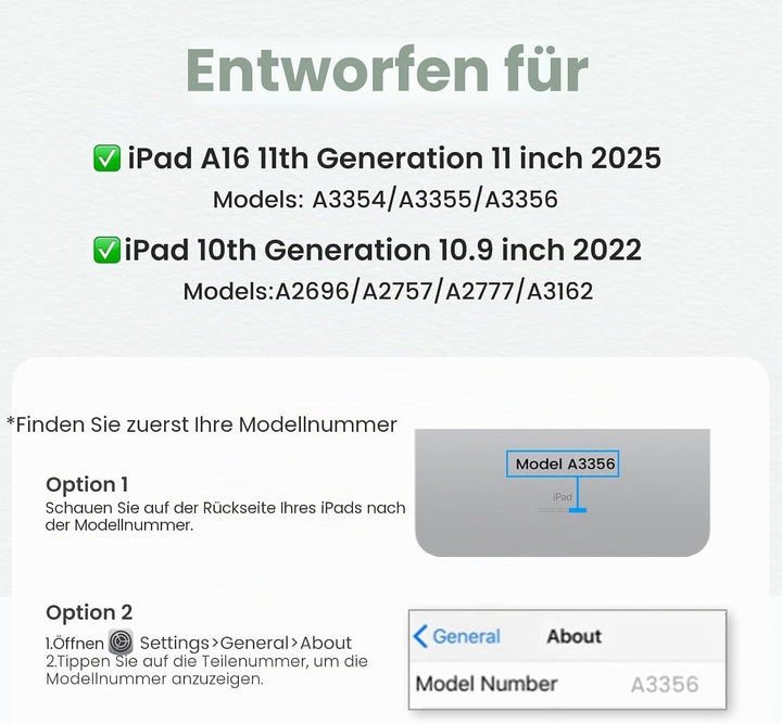 OYEEICE Hülle mit Tastatur für iPad A16 11 Generation 2025/10 Generation 2022 (11/10.9 Zoll), Vergrö