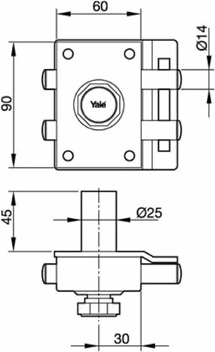 Yale 3010453 Schloss 16-hn, vernickelt Vernickelt 16 Runder Zylinder, Vernickelt 16 Runder Zylinder