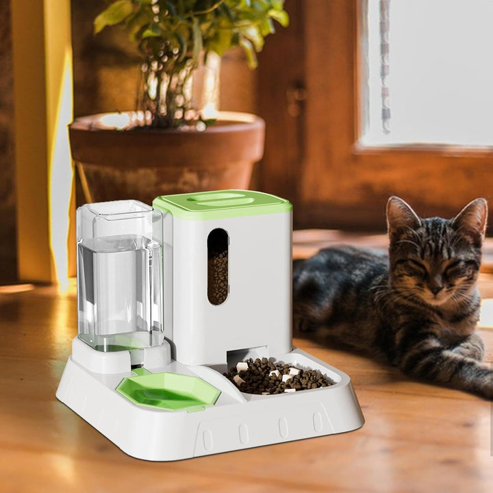 Futter- Und Wasserspender Für Katzen, Automatischer Futterautomaten Für Katzen & Kleine Hunde, 2 In
