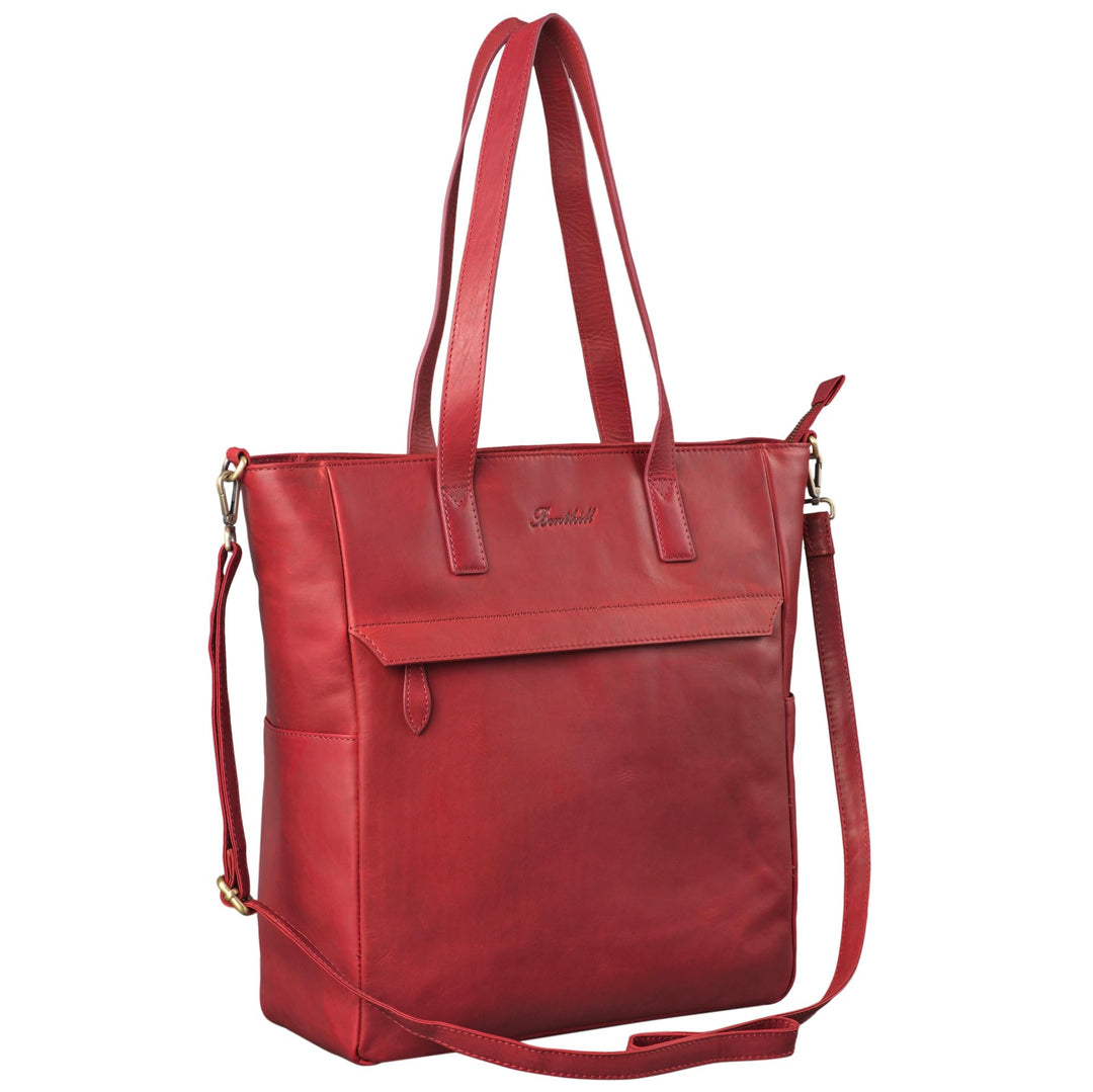 Benthill Shopper Damen Leder Gross - Ledertasche mit Reissverschluss - Umhängetasche aus Echtleder -