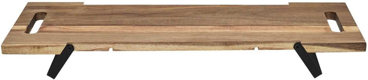 Home Deco Factory, KA0322, Acacia Presentation Board with Black Metal Feet, Ideal for Aperitifs and