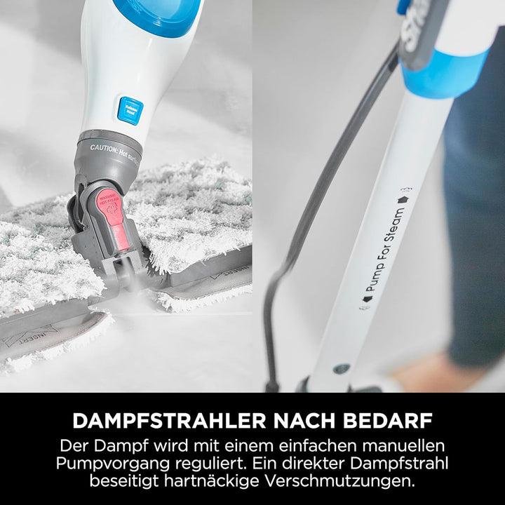 Shark Dampfreiniger Klik n´ Flip Smartronic Standard Dampfmopp [S6001EU] mit 2 doppelseitigen Dirt-G