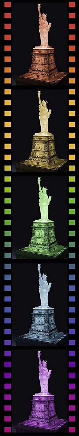 Ravensburger 3D Puzzle Freiheitsstatue bei Nacht 12596 - Das berühmte Bauwerk in New York als Night