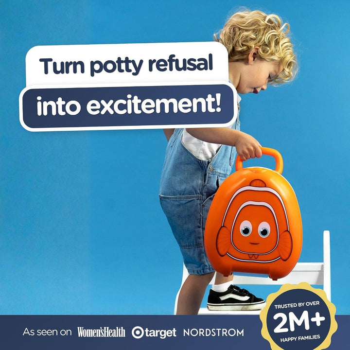 My Carry Potty - Clownfish Reise-Töpfchen, preisgekrönter tragbarer Kleinkind-Toilettensitz für Kind