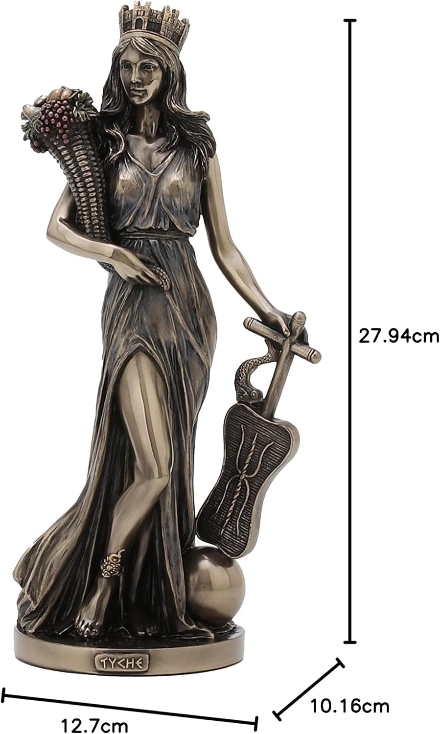 Veronese Design Fortuna Statue aus Kunstharz, griechische Göttin von Fotrune und Wohlstand, bronzefa