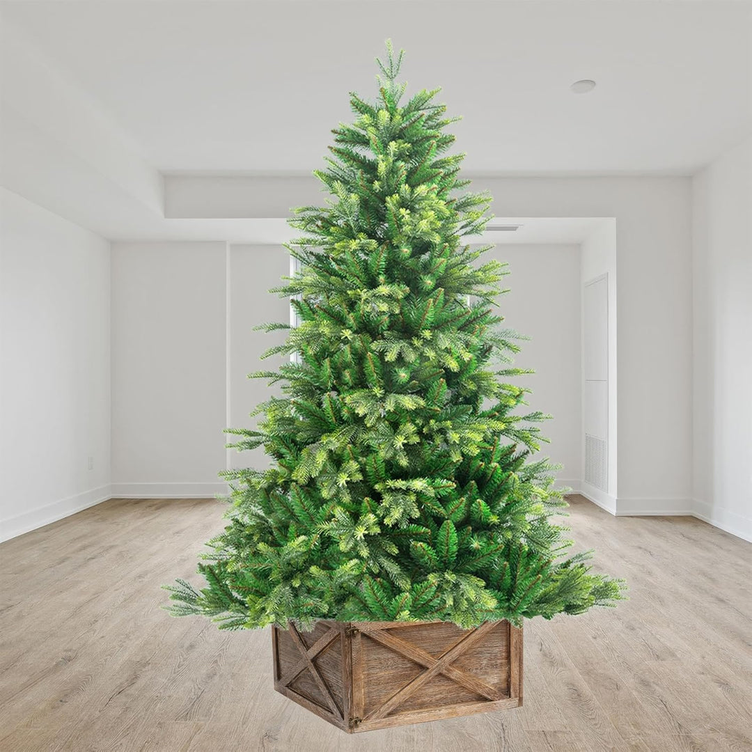 Weihnachtsbaum-Rock, faltbar, Holzbox, Weihnachtsbaumständer, Basisabdeckung, Kragen, Stamm, Korb, R