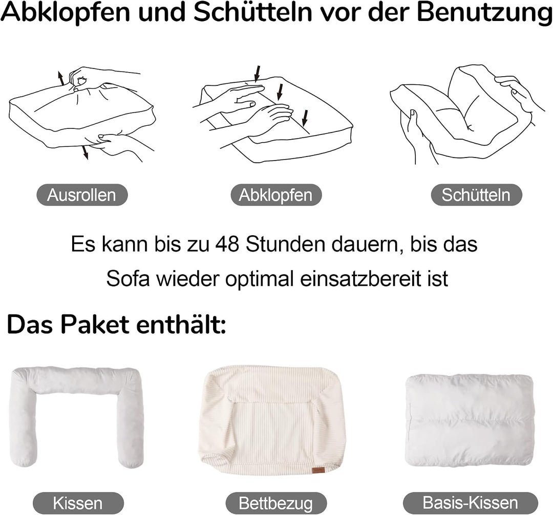 FUKUMARU Hundebett für grosse Hunde, Flauschiges &amp; Hundesofa mit wasserabweisender TPU-Schicht, Cord