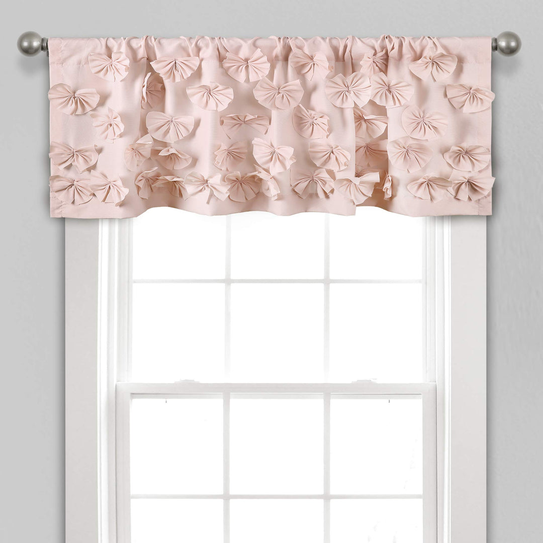 Lush Decor Riley Volant, halbdurchsichtig, gerüscht, strukturierte Schleife, Fensterpaneel für Wohnz