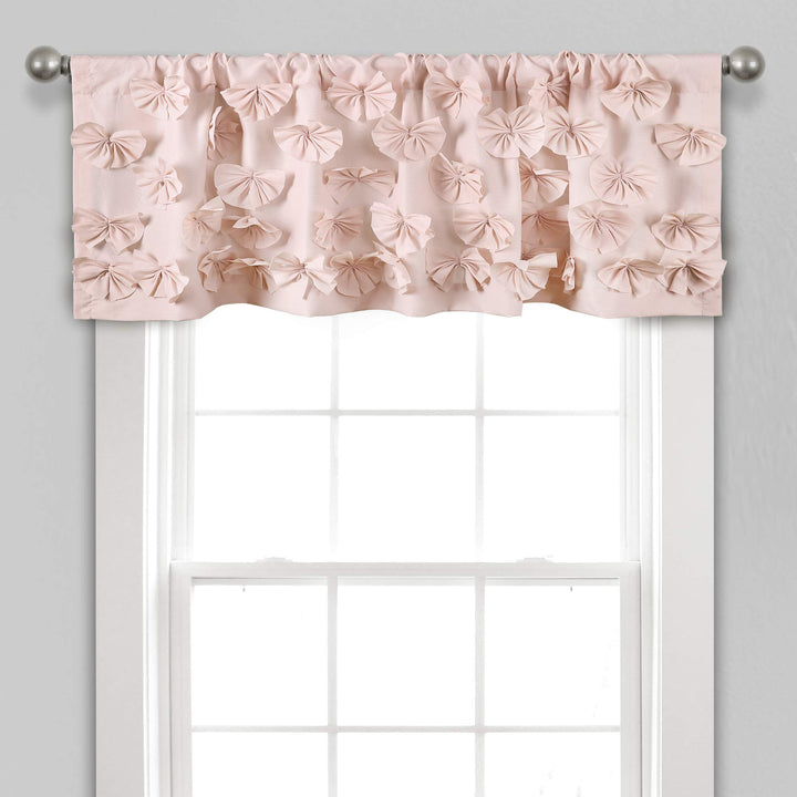 Lush Decor Riley Volant, halbdurchsichtig, gerüscht, strukturierte Schleife, Fensterpaneel für Wohnz