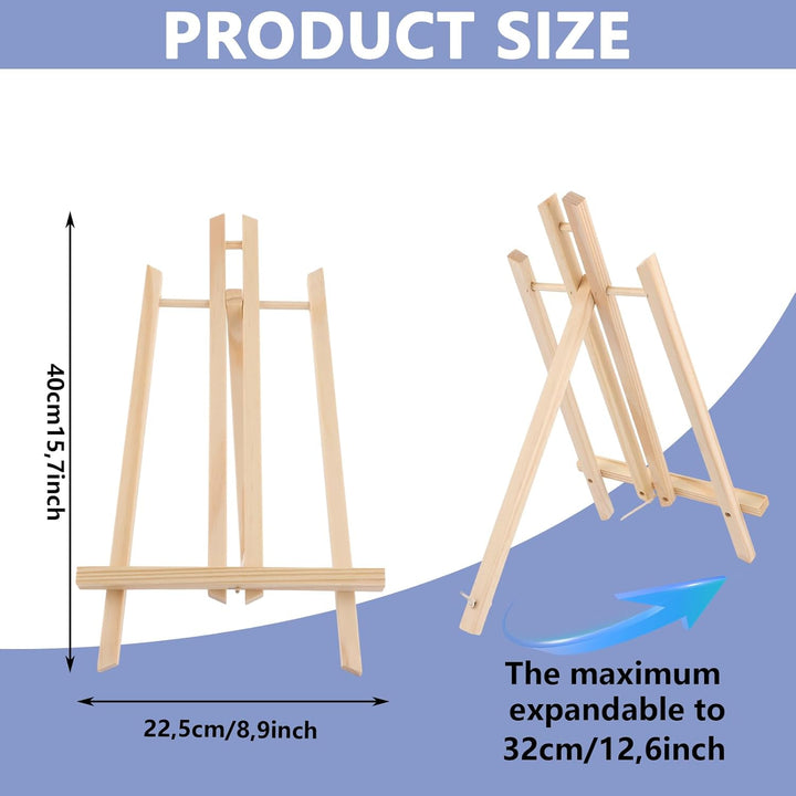 4 Stück Staffelei Holz, Tischstaffelei 40 cm, Holzstaffelei Klein, Leinwand Ständer, Staffelei Tisch