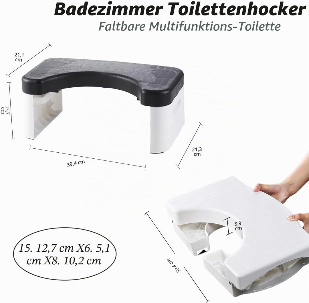 Badezimmertoilette, Hocktoilette, abnehmbare multifunktionale Sitzablage, tragbare Stufe für das Bad