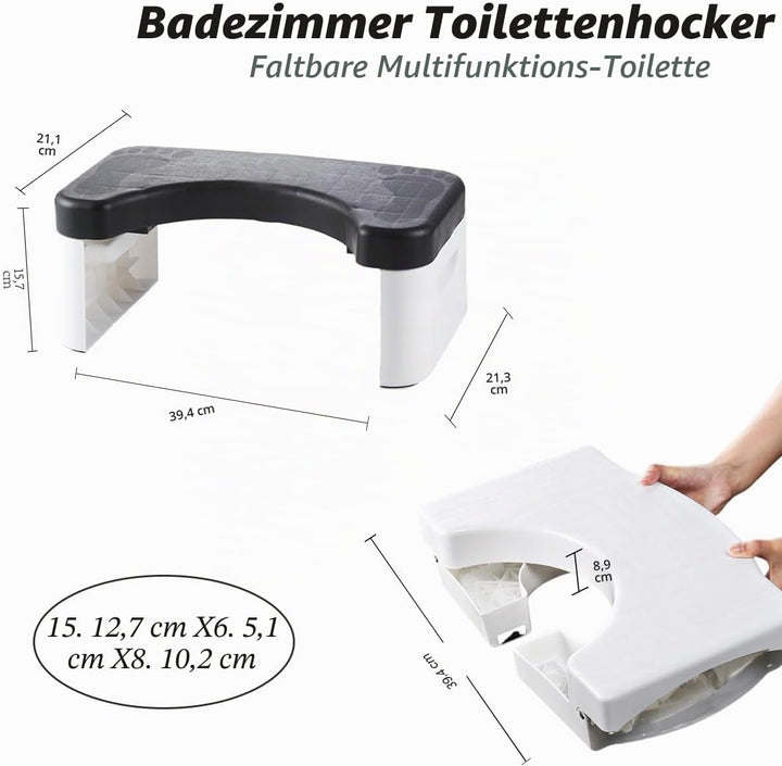 Badezimmertoilette, Hocktoilette, abnehmbare multifunktionale Sitzablage, tragbare Stufe für das Bad