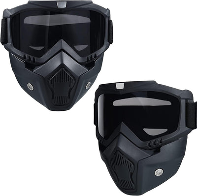 Motorradbrille mit Abnehmbarer GesichtsmaskeFull Face Protection Airsoft Maske Balaclava Maske, just