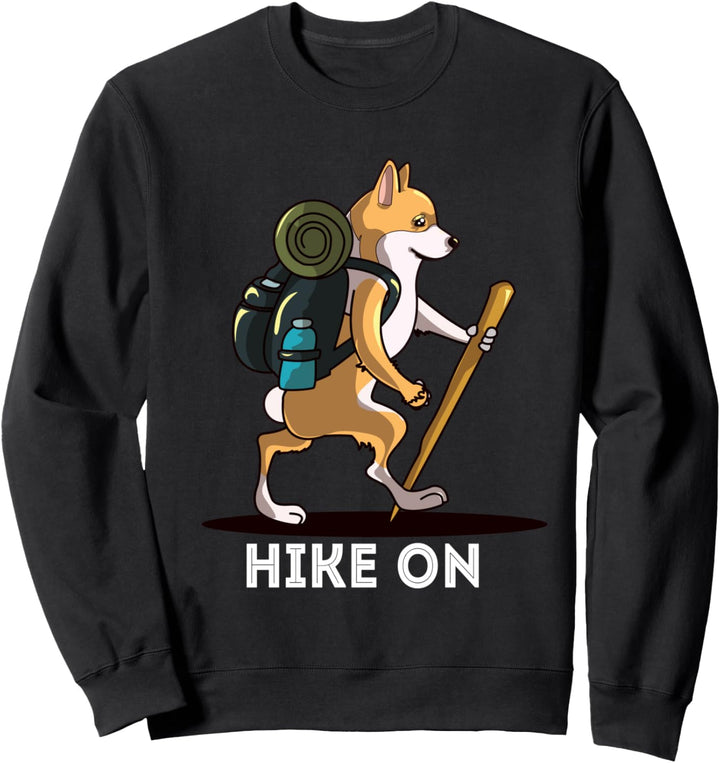 Lustige Welsh Corgi Bergsteigen Wandern Sweatshirt