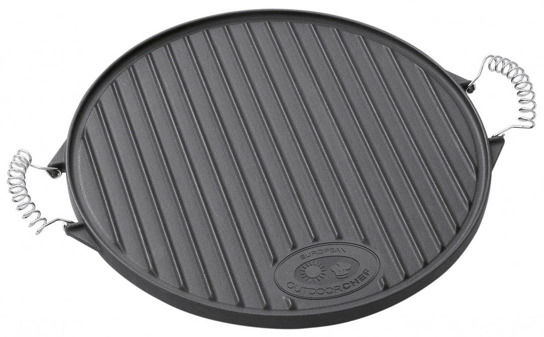 OUTDOORCHEF Gussplatte/Grillplatte rund Ø 33cm 33 x 45.5 x 2 cm Gusseisen Single, 33 x 45.5 x 2 cm G