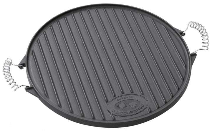 OUTDOORCHEF Gussplatte/Grillplatte rund Ø 33cm 33 x 45.5 x 2 cm Gusseisen Single, 33 x 45.5 x 2 cm G