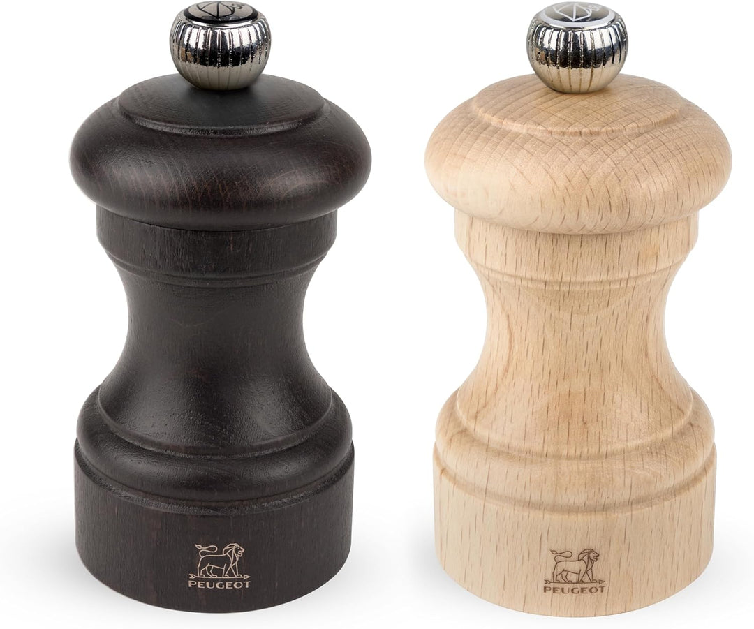 Peugeot Bistro Mühlen-Set Pfeffer/Salz, Klassische Mahlgradeinstellung, Höhe: 10 cm, Holz, Natur/Sch
