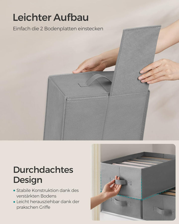 SONGMICS Kleiderschrank-Organizer 6er Set, Aufbewahrungsbox 6 Fächer, Schubladen-Ordnungssystem, Ord