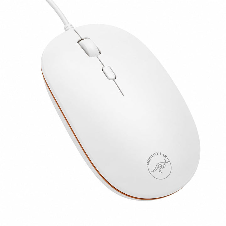 Mobility Lab ML301884 Wired Optische Maus 1600 DPI für Mac und PC-weiss, wired
