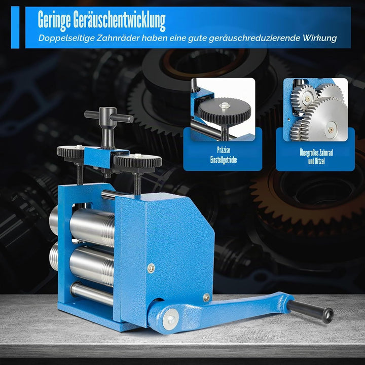 Handwalzwerk Maschine, 72 mm Schmuckwalzwerk, Manueller Walzwerk Kombinationswalzwerk für Schmuck De
