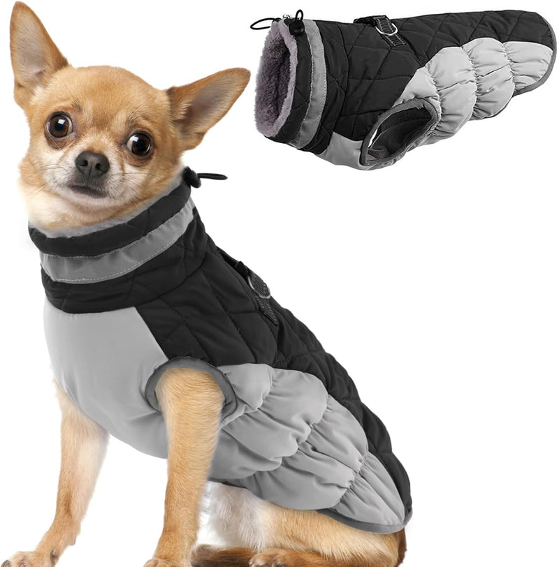 Hjumarayan Hundemantel für Kleine Hunde - Hundemantel Winter Hundemantel mit Geschirr Wintermantel H
