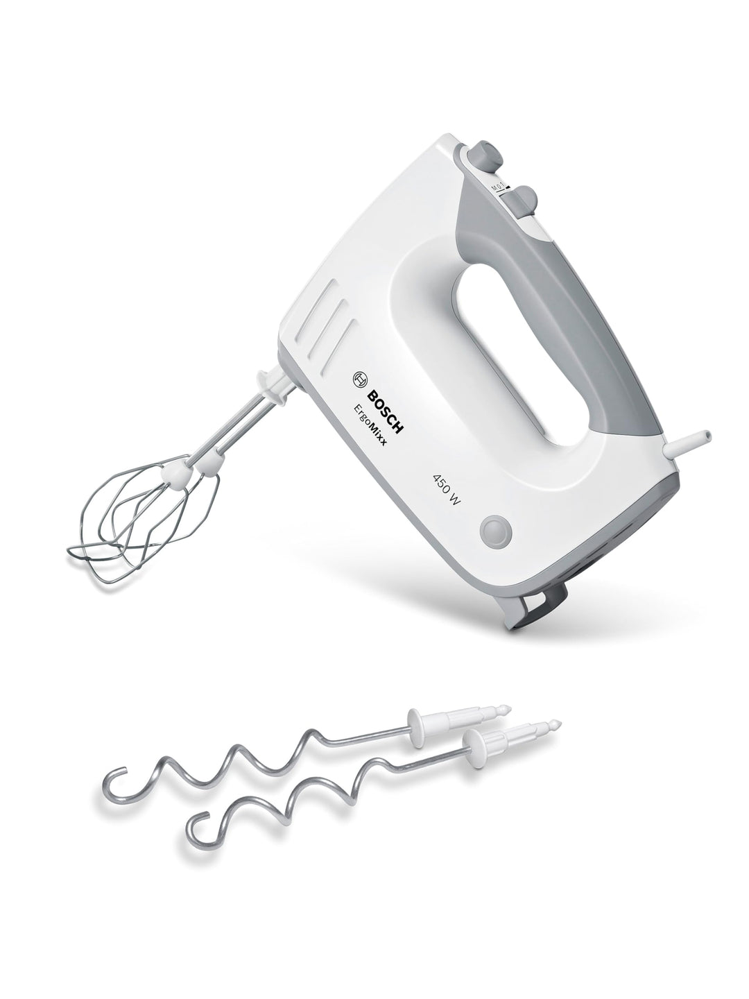 Bosch Handrührer ErgoMixx MFQ36400, 2 Rührbesen, 2 Edelstahl-Knethaken, spülmaschinengeeignet, 5 Stu