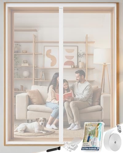 ARCOL Fliegengitter Fenster Magnet 100x150 cm aus Fiberglas – Schluss mit Mücken in 3 Min, Ultrafein
