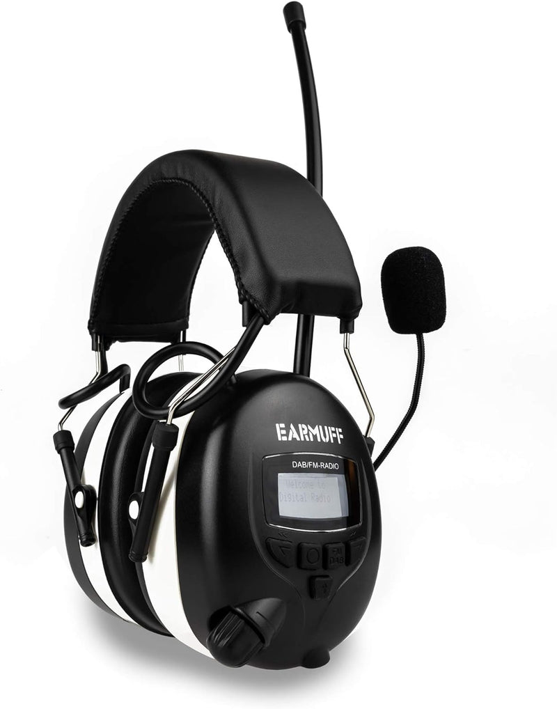 EARMUFF Gehörschutz mit DAB+ & FM 31dB Dämmung | Lieblingsradiosender & Musik über Digital Radio & F
