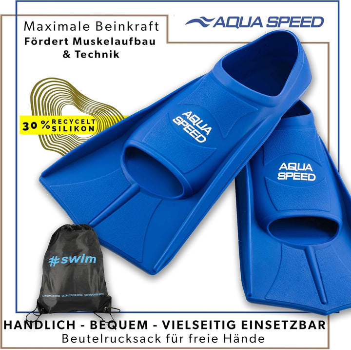 Aqua Speed Kurze Schwimmflossen für Erwachsene und Kinder I HIGH TECH | weiche Trainingsflossen I le