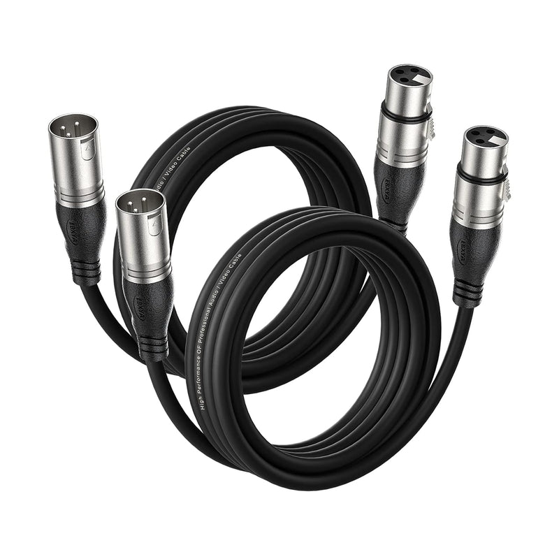 EBXYA XLR Kabel Mikrofonkabel 3M 2er Pack - Premium 3-Pin symmetrischer XLR Stecker auf Buchse Mikro