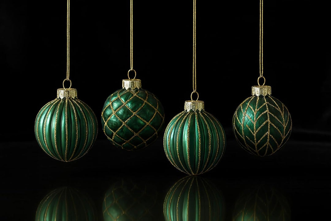 MC 12er Set edle Luxus Glas Weihnachtskugeln Ø 6cm Weihnachtsbaum Kugeln Christbaumkugeln Weihnachts