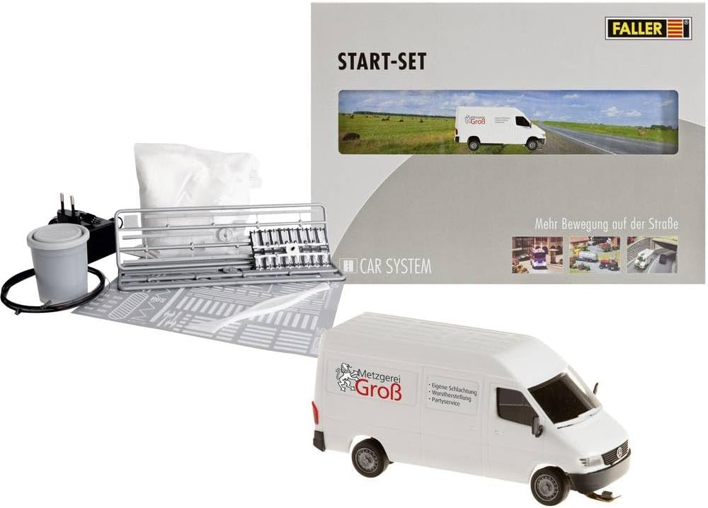 FALLER Car System Start-Set MB Sprinter Modellbausatz mit 9 Einzelteilen I Modelleisenbahn Zubehör H