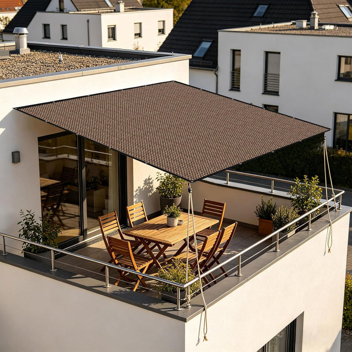 Schattierungsnetz 80% UV Schutz mit Ösen 2x3m für Garten 2x3m Braun, 2x3m Braun