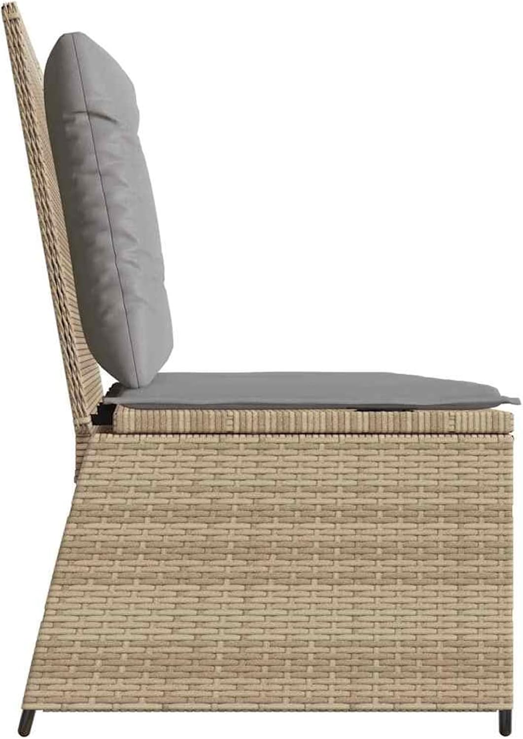 Homgoday Gartenliegebank Beige Poly-Rattan 108 cm Sitzbreite, 2-Personen, für Entspannung und Freilu