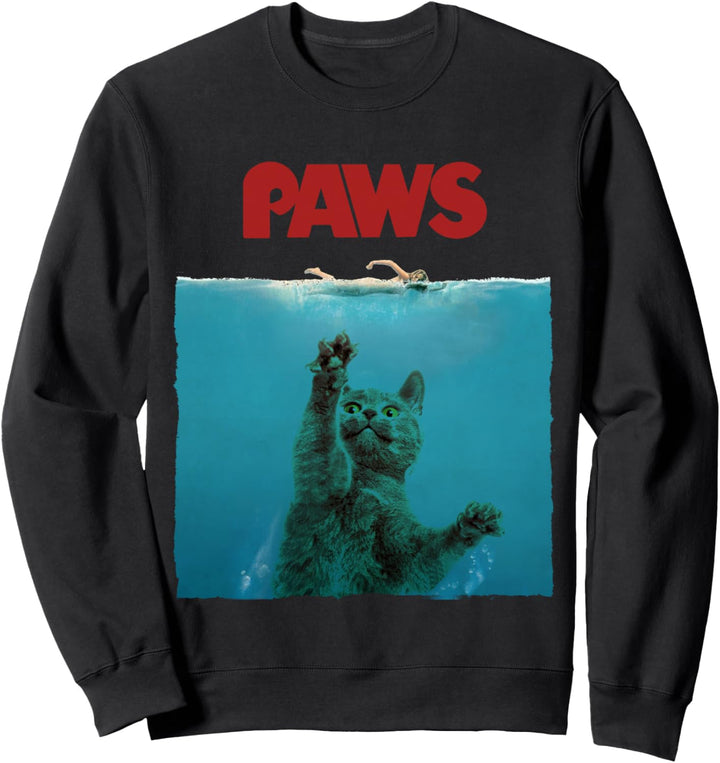 Funny & Awesome Paws Parody Cat Shark Sweatshirt