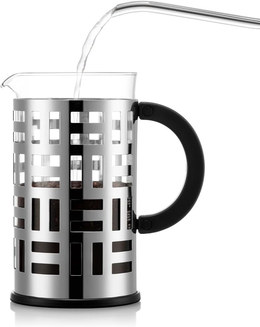 Bodum EILEEN Kaffeebereiter (French Press System, Permanent Filter aus Edelstahl, 1,0 liters) glänze