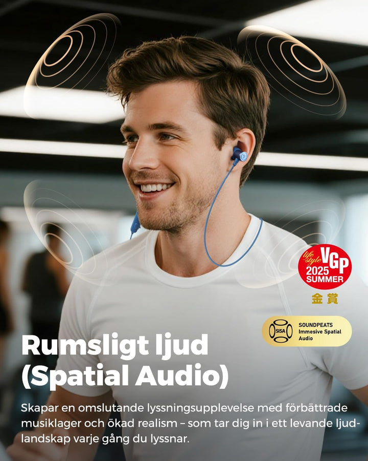 SoundPEATS Q40HD In-Ear Sport-Kopfhörer mit Nackenband, Bluetooth 6.0, LDAC Hi-Res Audio, Dynamische
