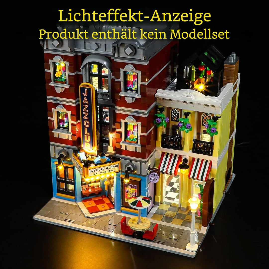 GEAMENT LED Licht-Set Kompatibel mit Lego Jazzclub (Jazz Club) - Beleuchtungsset für Icons 10312 (Le