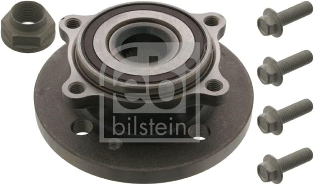 febi bilstein 37107 Radlagersatz mit Radnabe, Achsmutter und Befestigungsschrauben , 1 Stück